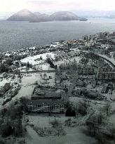 Hot-spa resort blanketed with volcanic ash